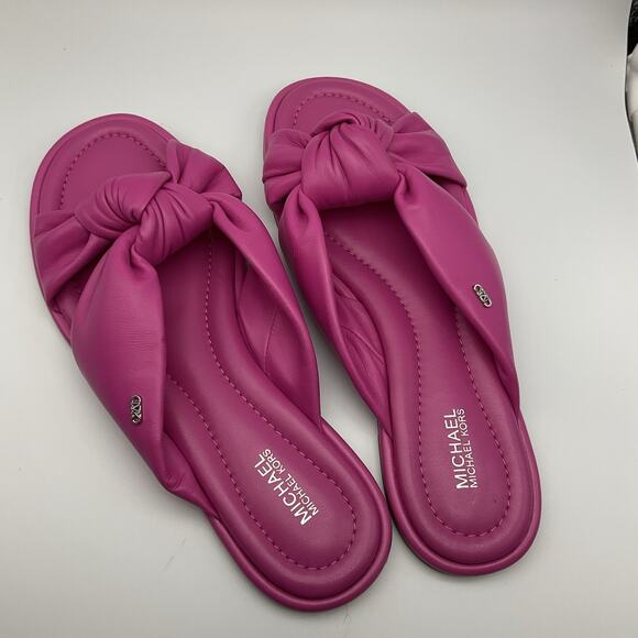 MICHAEL KORS Sandals Pink 9 Flat Slide Pillowy Comfy - Picture 4 of 7